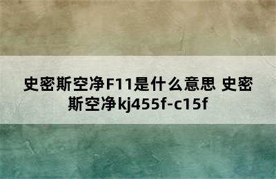 史密斯空净F11是什么意思 史密斯空净kj455f-c15f